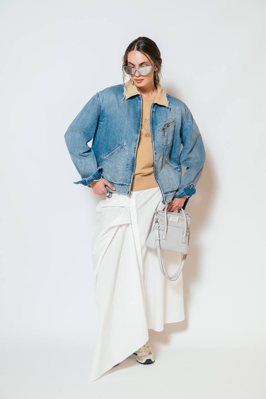 

White asymmetrical midi skirt Marc Le Bihan