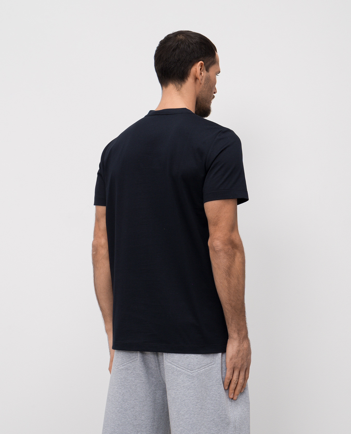 

Blue T-shirt with textured logo print Peserico