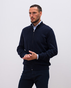 Cashmere&Whiskey Blue cashmere cardigan MU8671312341R