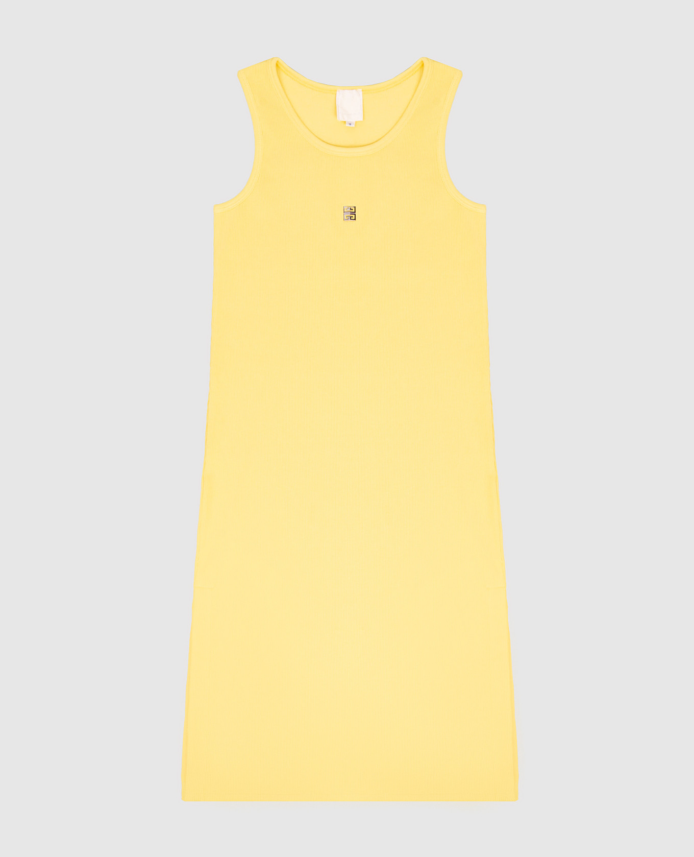 Children's yellow ribbed dress with emblem Givenchy