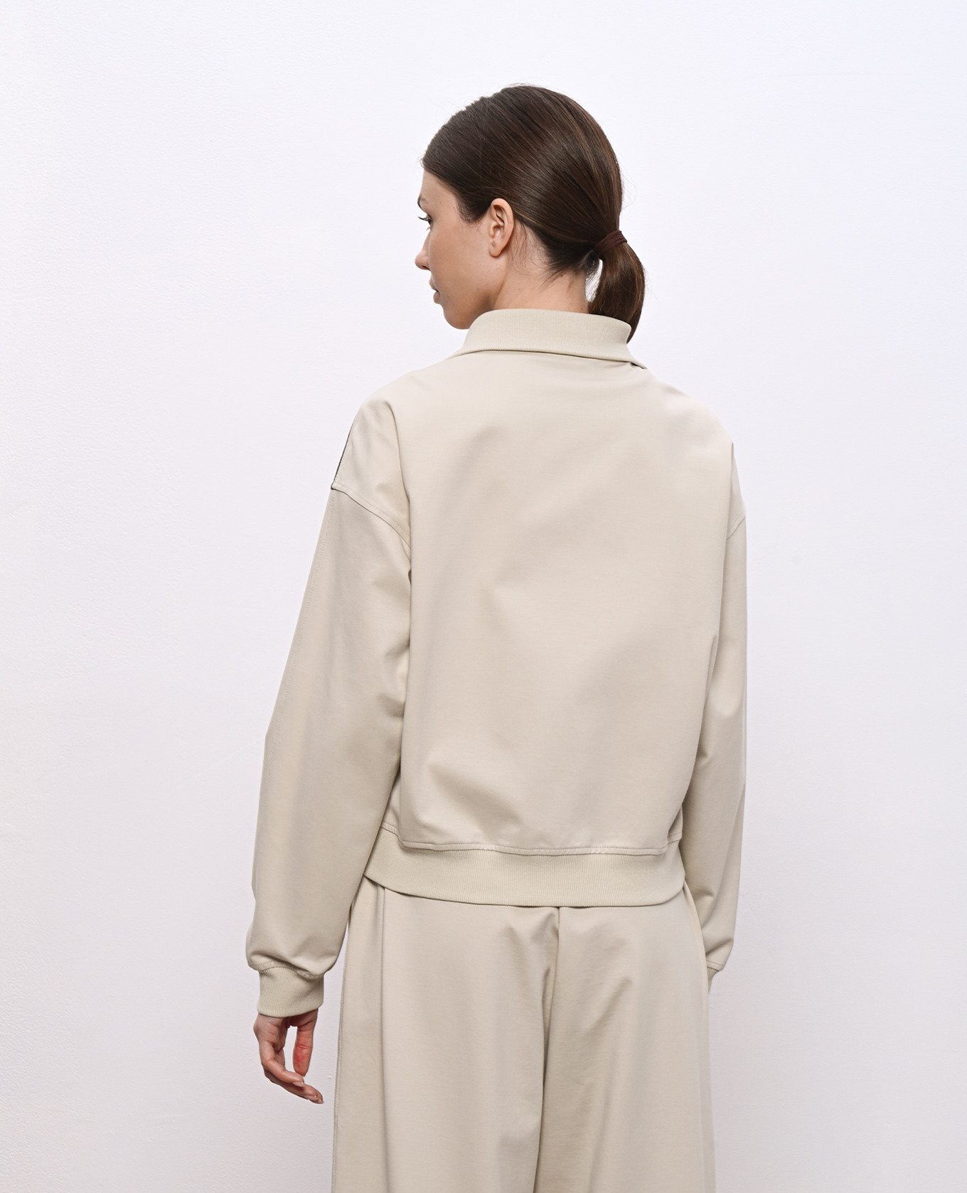 Beige sports jacket with contrast tape Brunello Cucinelli 4