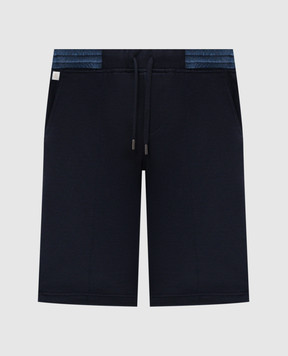 CAPOBIANCO Blue shorts with emblem 18M751TS004856