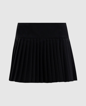 Off-White Black pleated skirt with a flare and wool 2CU01HF25FAB001