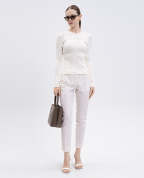 Twinset White ribbed pullover 252TP3241