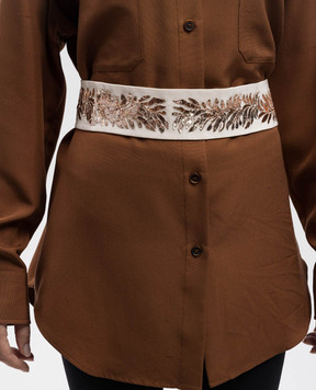 Vionnet White silk belt with appliqué ACVAE13007T1003
