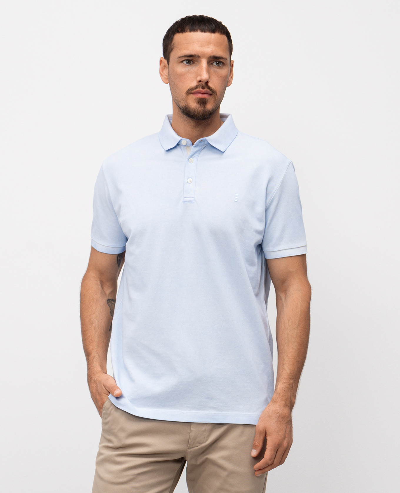 

Blue polo shirt with embroidered emblem Florentino, Light blue