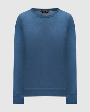 Tom Ford Blue cashmere and silk jumper KCL005YMK005S23