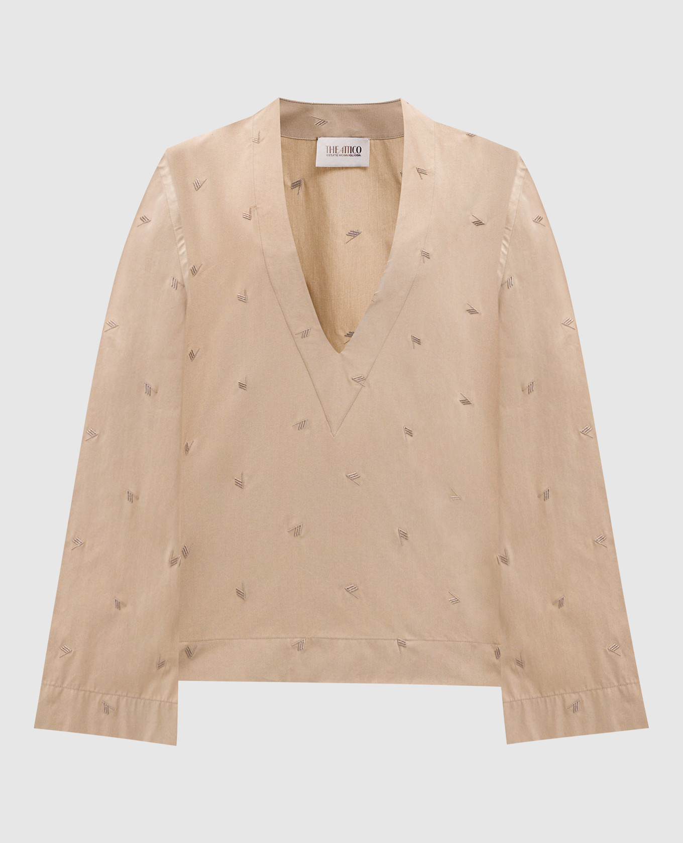 

Beige blouse with embroidered emblem The Attico