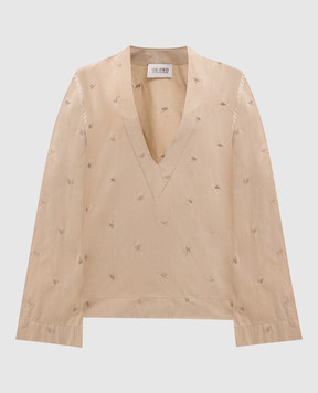 The Attico Beige blouse with embroidered emblem 250WCE00001CCC104MA