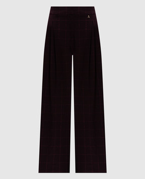 Twinset Burgundy checkered pants with lurex 242AT2165