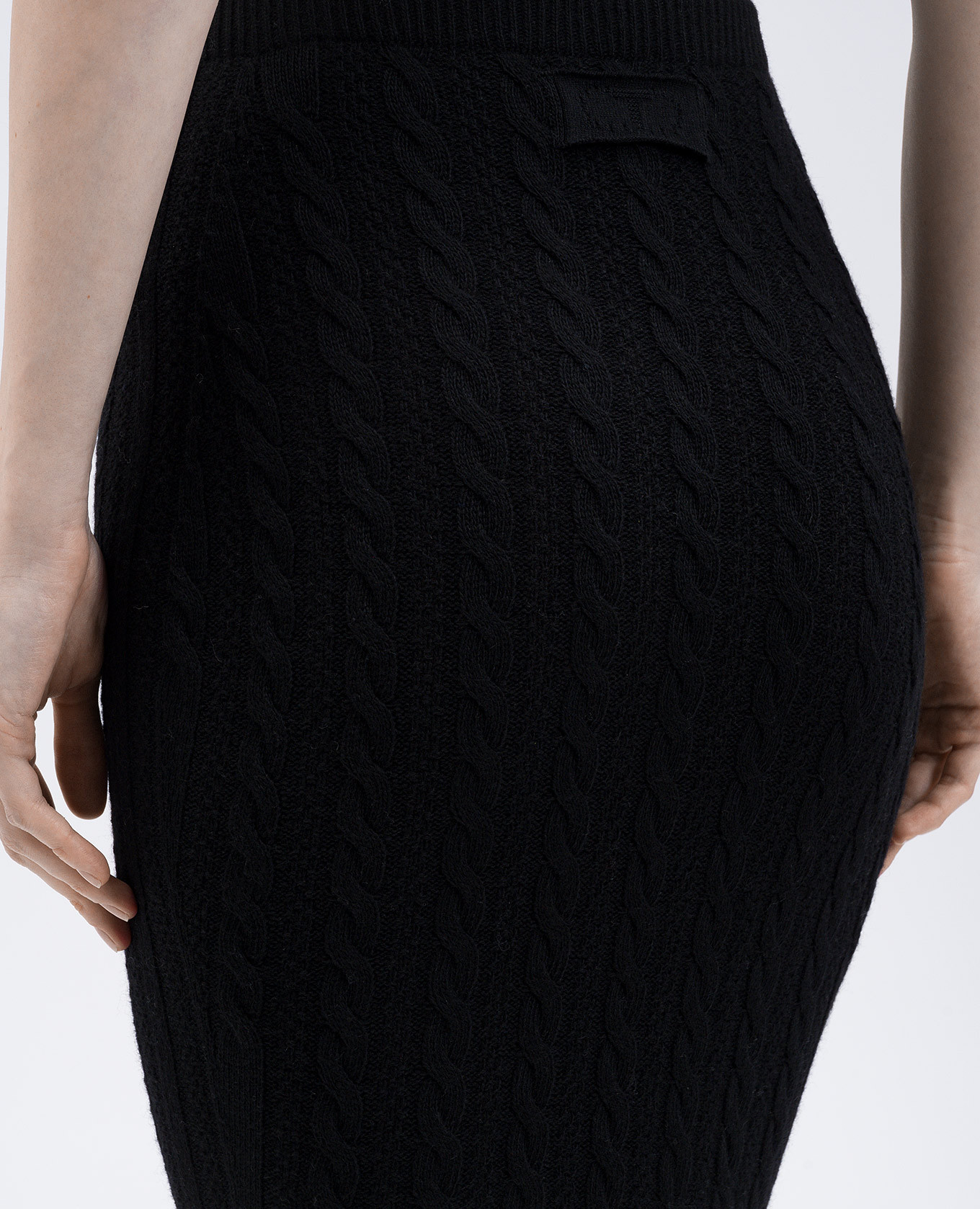 

Black maxi skirt with patterned wool Twinset