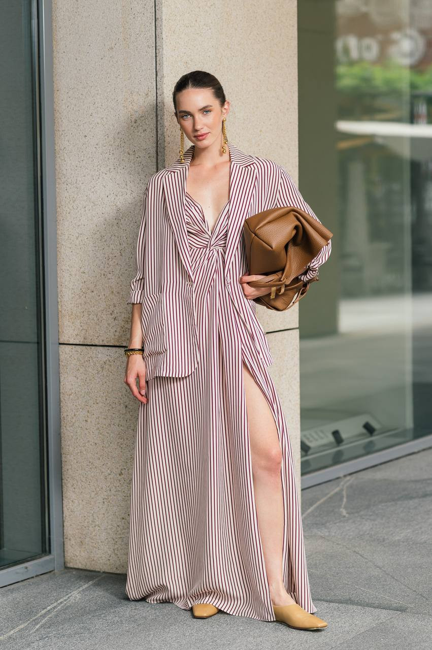 

MOIRA pink striped silk jacket Max & Co