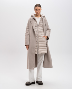 MooRER Gray wool and cashmere scent coat with detachable down jacket OLIVIECWX