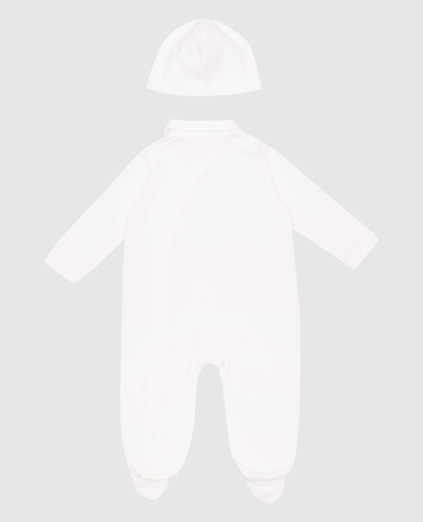 

Children's white set of jumpsuit, hat and envelope with crystals Story Loris