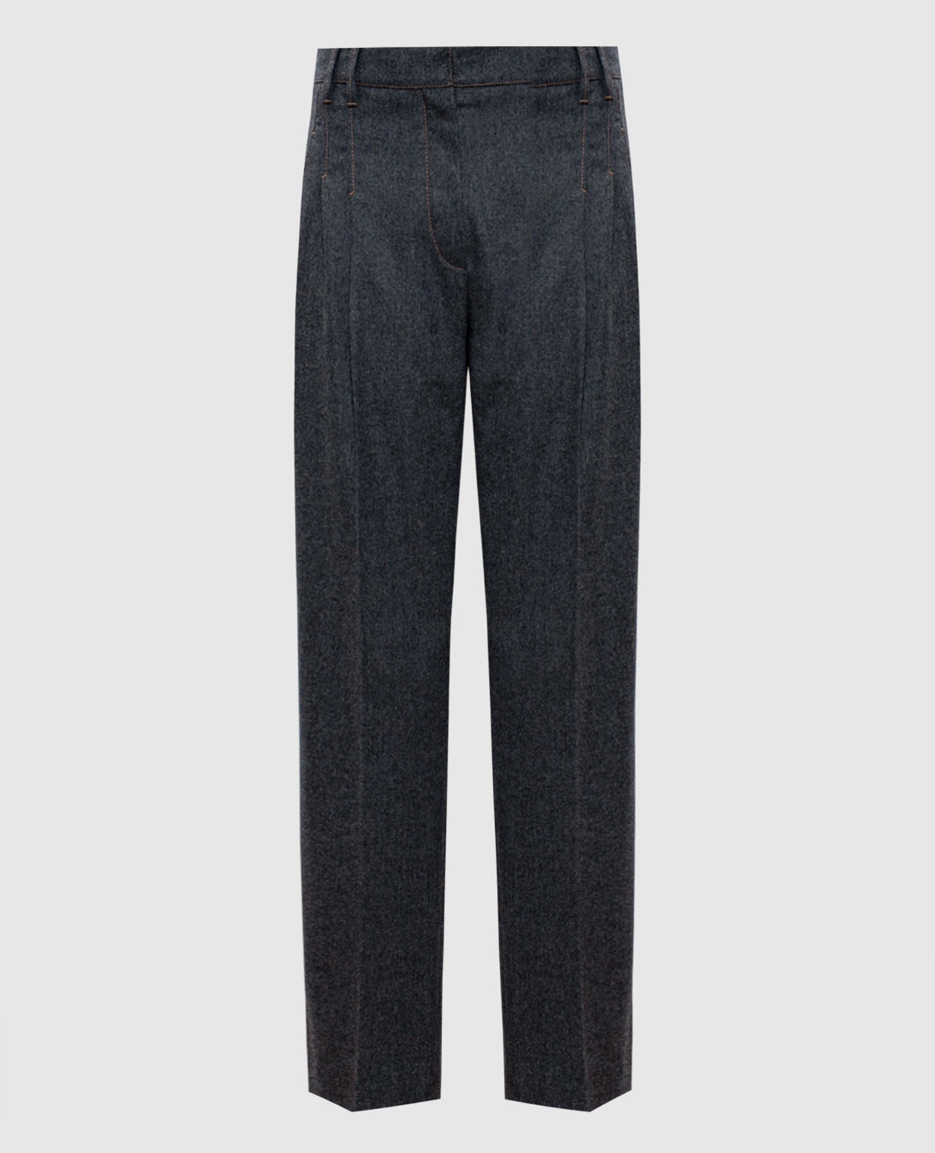 

Gray wool and cashmere trousers with monil chain Brunello Cucinelli, Grey