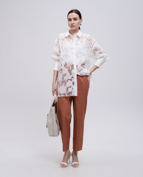 Twinset White blouse with floral pattern 251AP2411