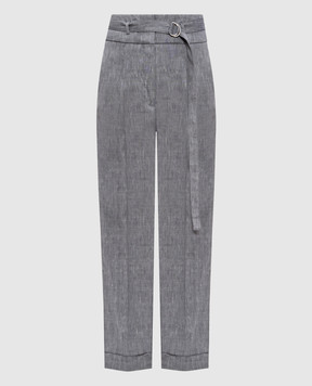 Peserico Gray linen and wool pants P04597A05814