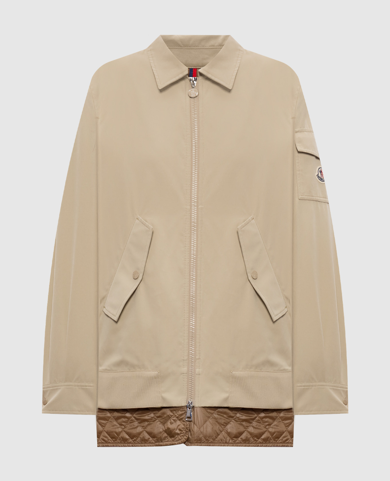 Green jacket with logo patch Moncler