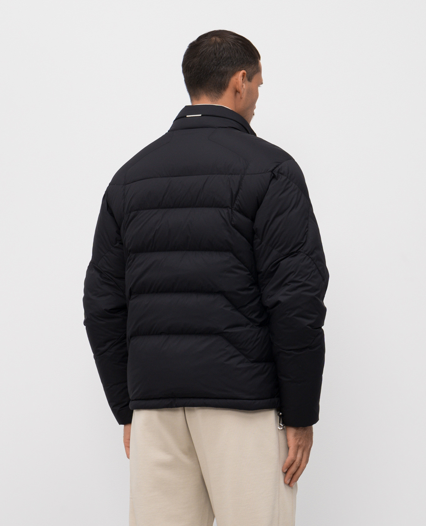 

Blue down jacket with logo patch Moncler
