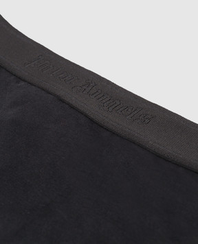 Palm Angels Black panties with a logo pattern PWUC006S24FAB001