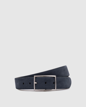 MooRER Blue HOWARD nubuck belt HOWARDPN1