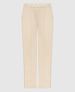 Peserico Yellow linen pants with monil chain P0407201920