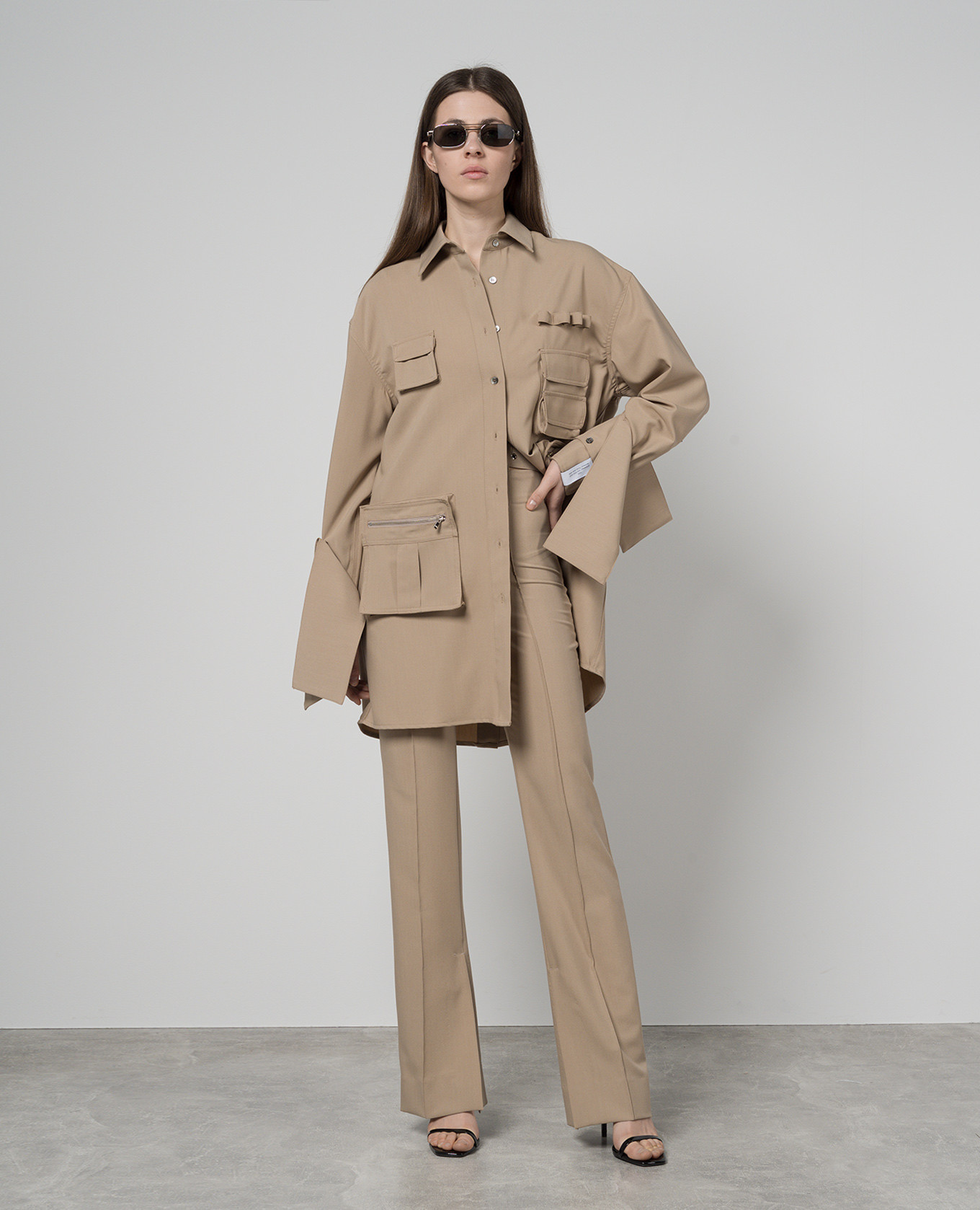 Brown blouse with pockets Rokh 2