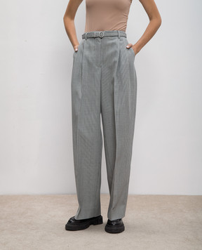 Jil Sander Gray checkered wool pants J02KA0278J40177