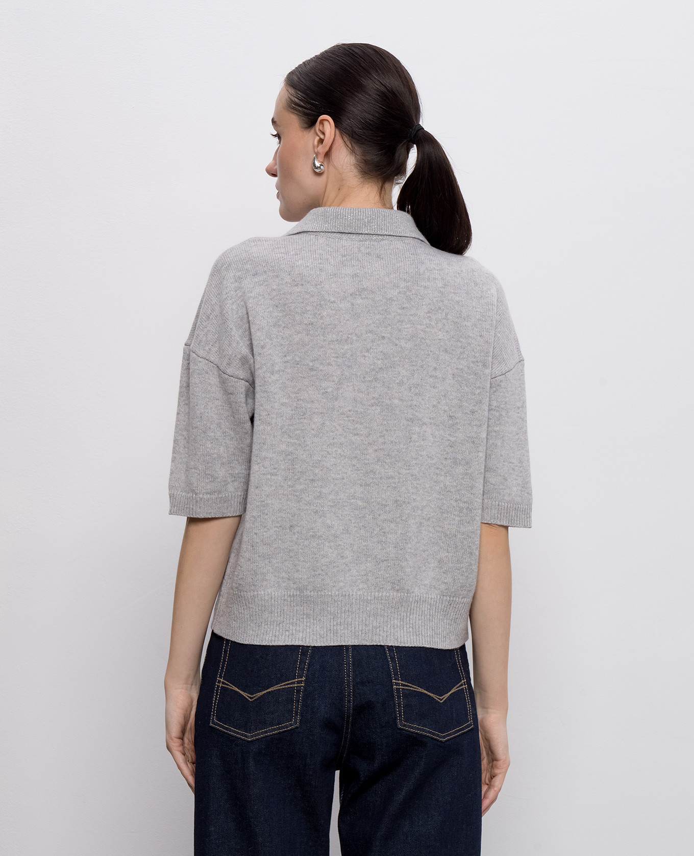 

Gray wool, silk and cashmere top Peserico, Grey