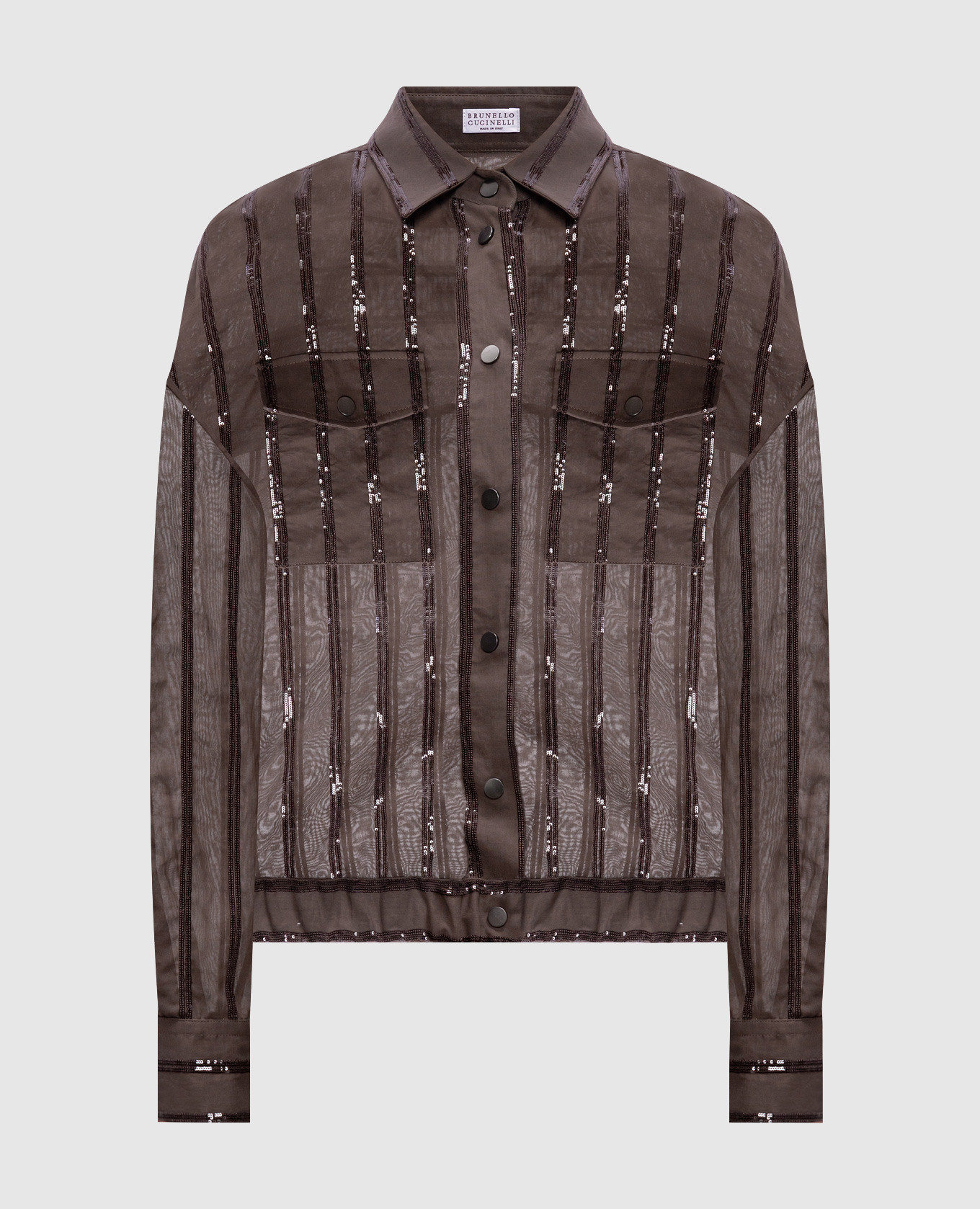 

Brown sequined jacket-style blouse Brunello Cucinelli