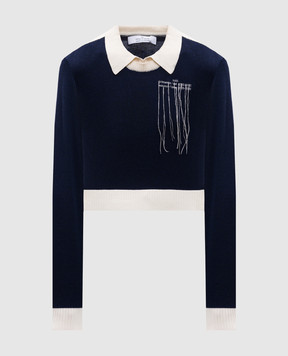 Rokh Blue jumper with logo R3CA95