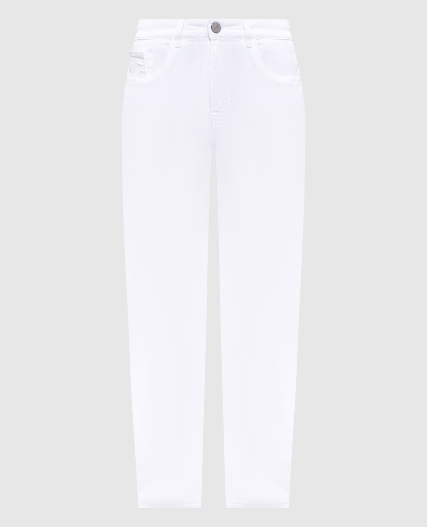 

BIANCO white jeans with logo patch MooRER