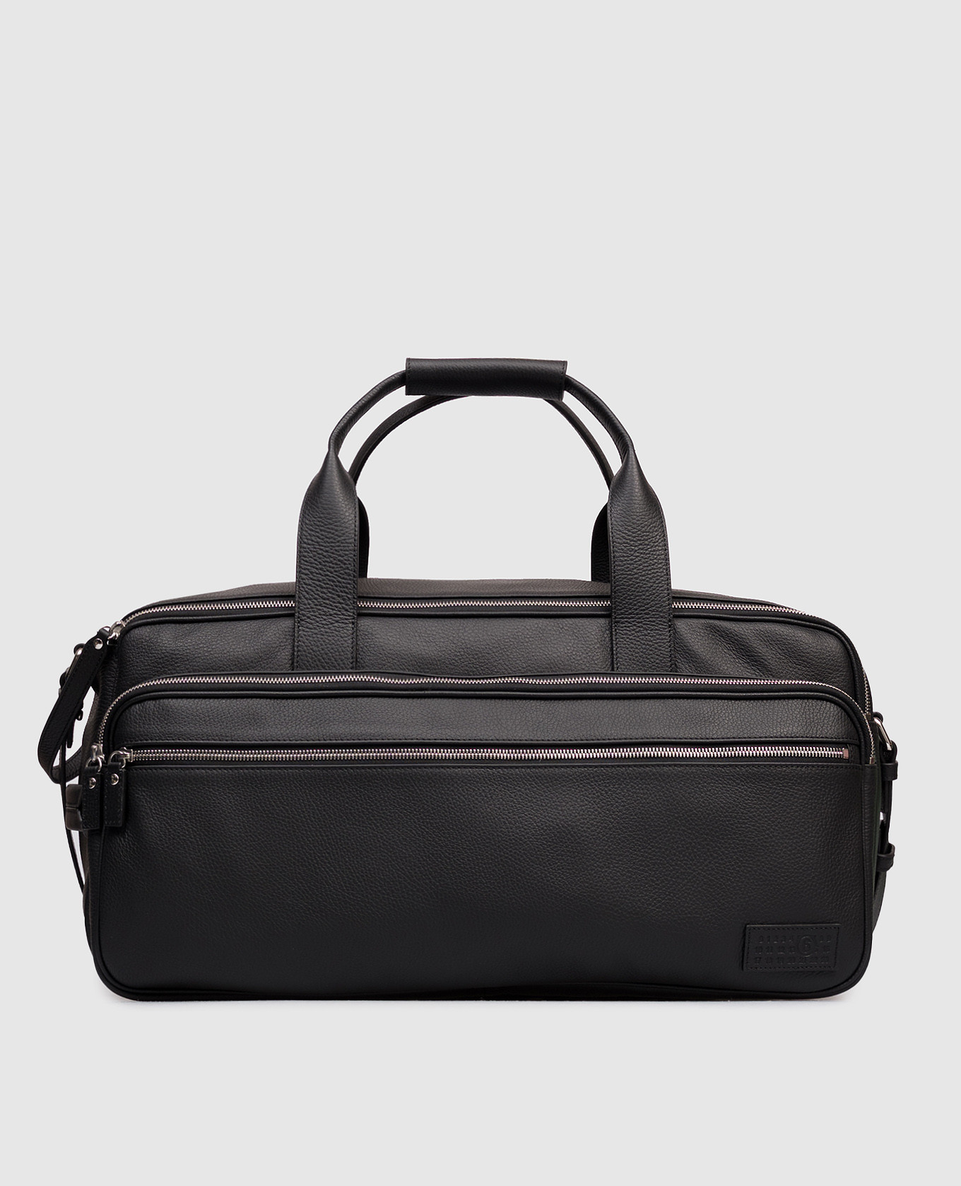 Black leather travel bag Maison Margiela MM6