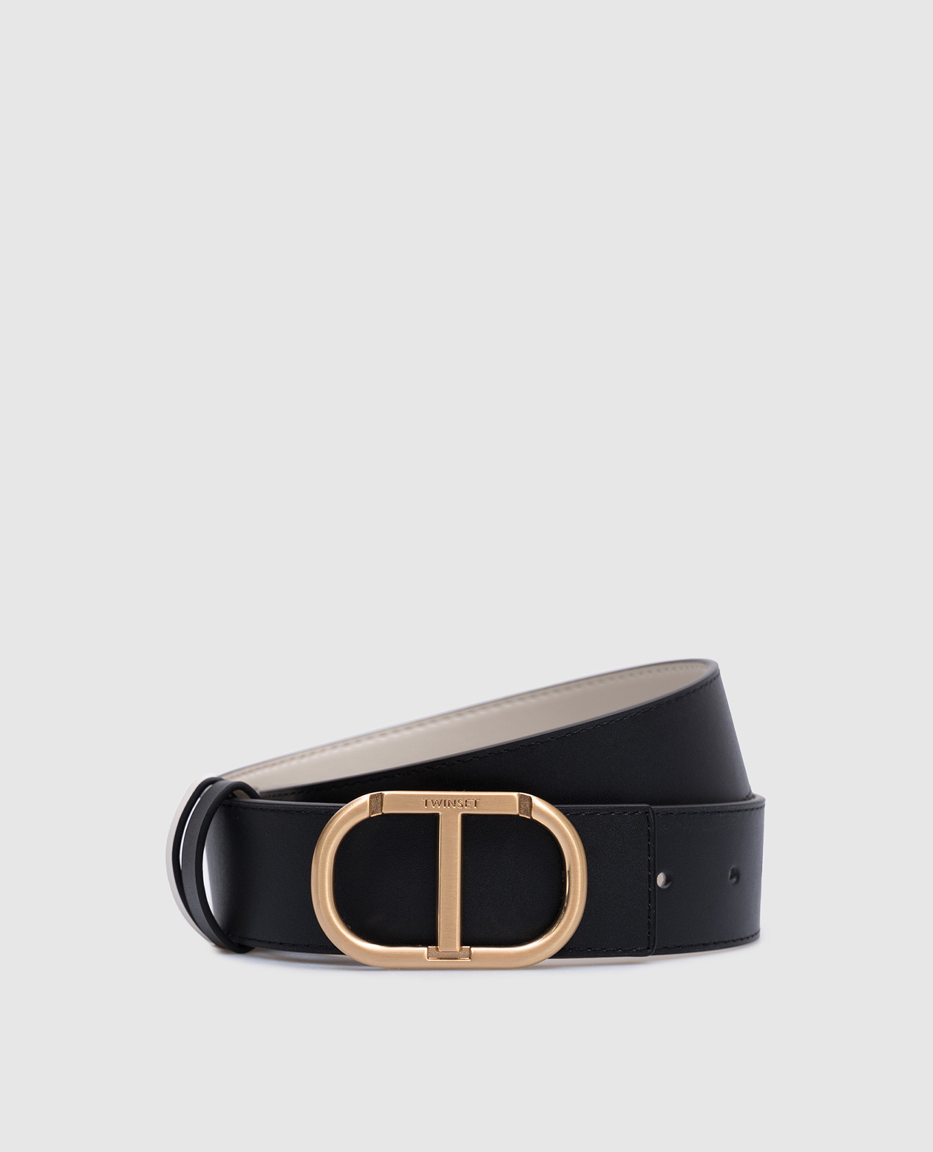 

Reversible combination belt with logo Twinset, White