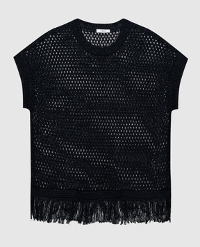 Peserico Blue openwork vest with linen S99147F0709106