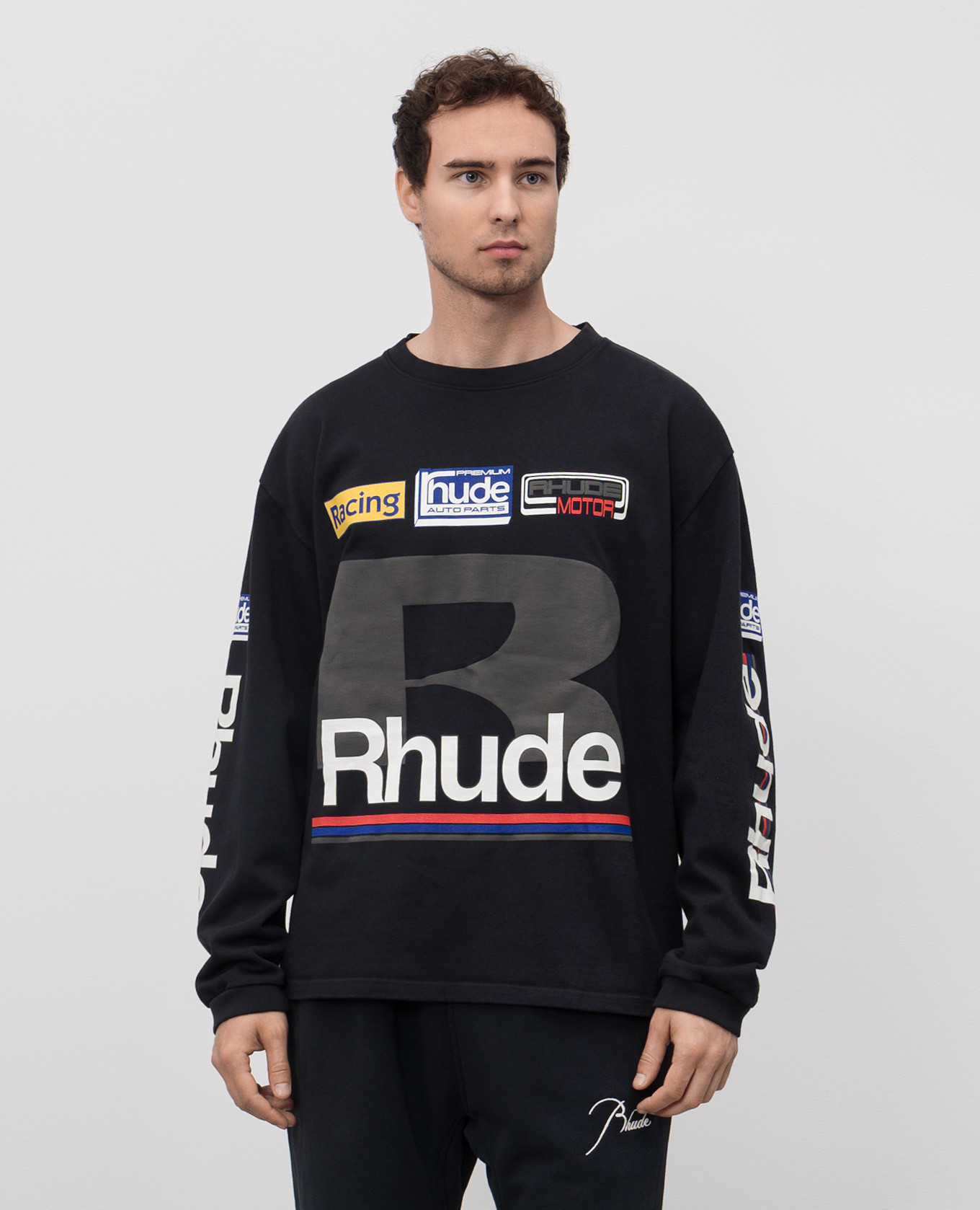 

Black sweatshirt with logo print Rhude