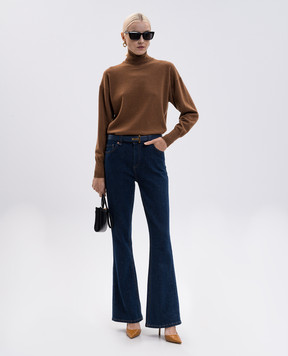 Tom Ford Brown cashmere sweater with monogram logo MAK1397YAX899