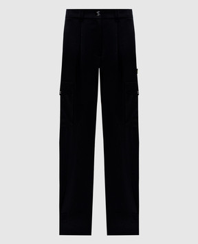 Twinset Black cargo pants with branded embroidery 242AM2042