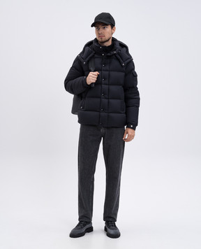 Moncler Black Vezere down jacket with logo K20911A0020553333
