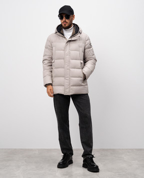Be Florence Beige down jacket with logo patch BE24M2