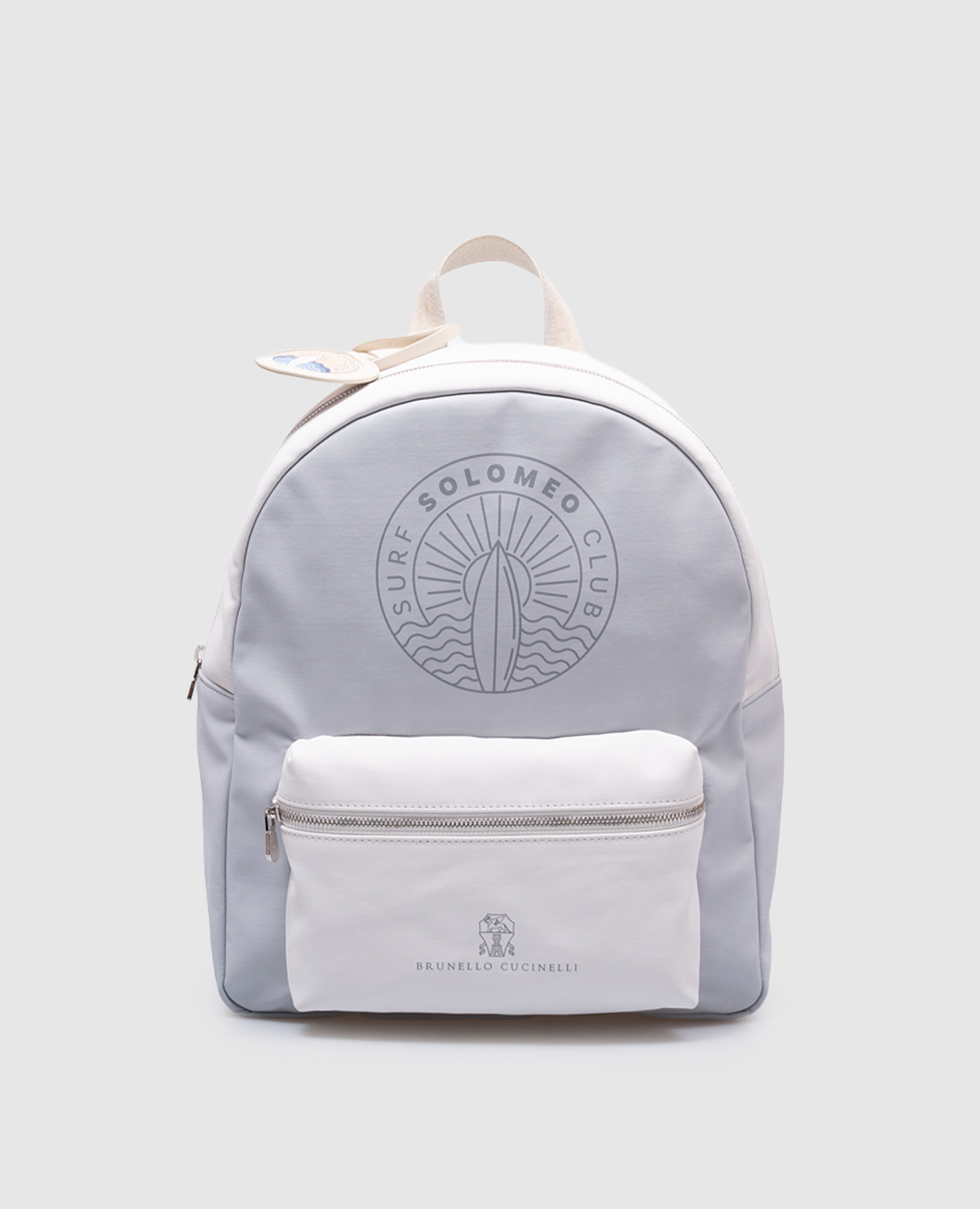 

Children's gray backpack with logo print Brunello Cucinelli, Grey