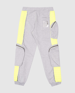 Balmain Children's gray cargo with logo print 6Q6527Z00681216