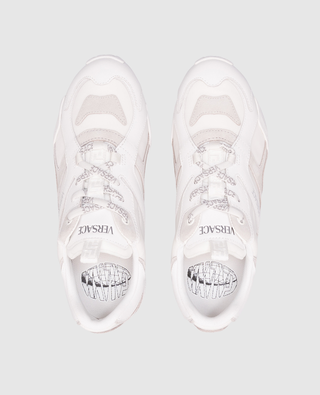 

White Galaxia combination sneakers Versace