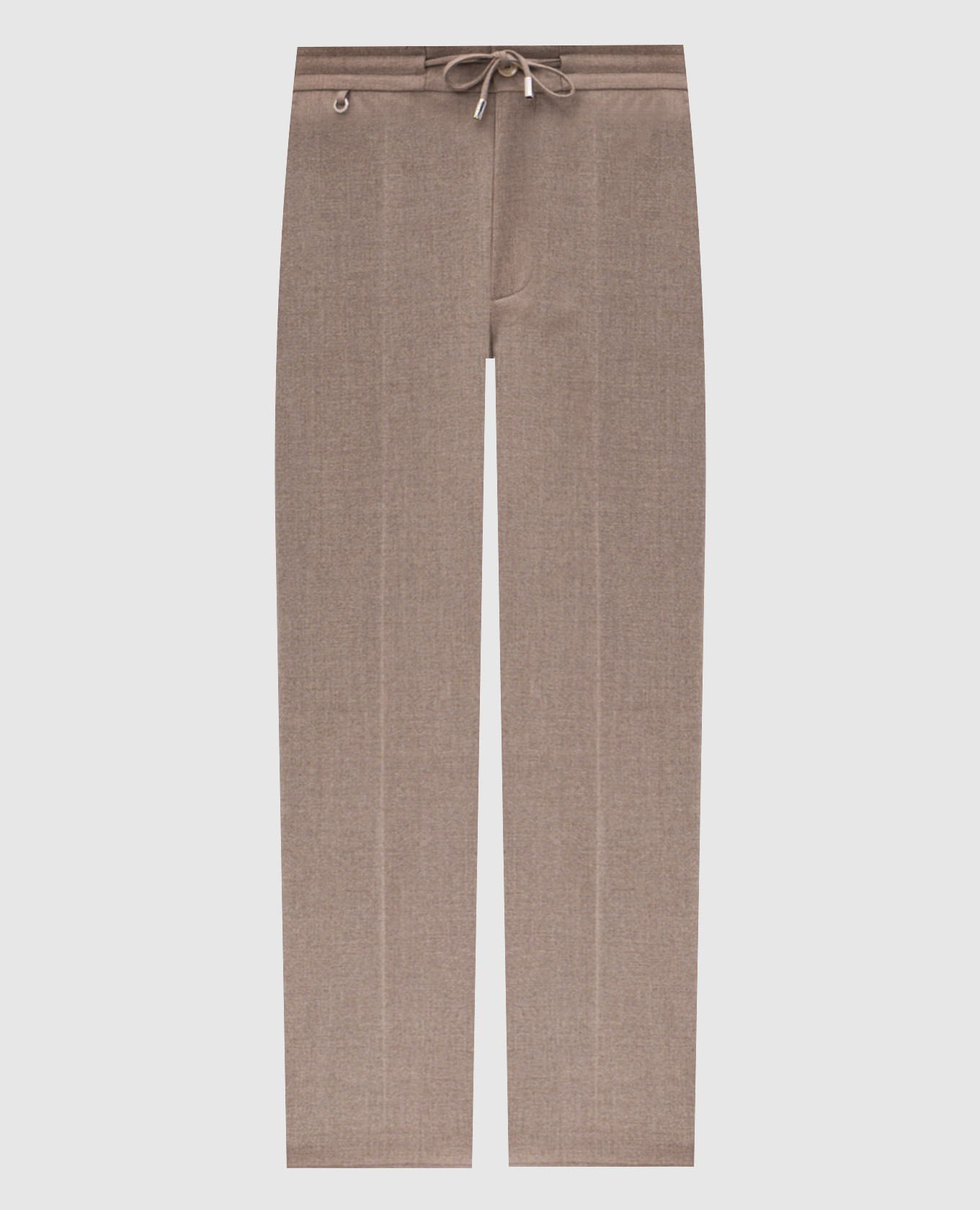 Beige cashmere pants with monogram logo Stefano Ricci