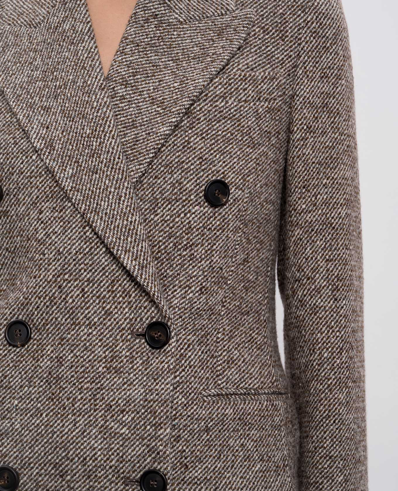 

Brown double-breasted wool and silk jacket Brunello Cucinelli