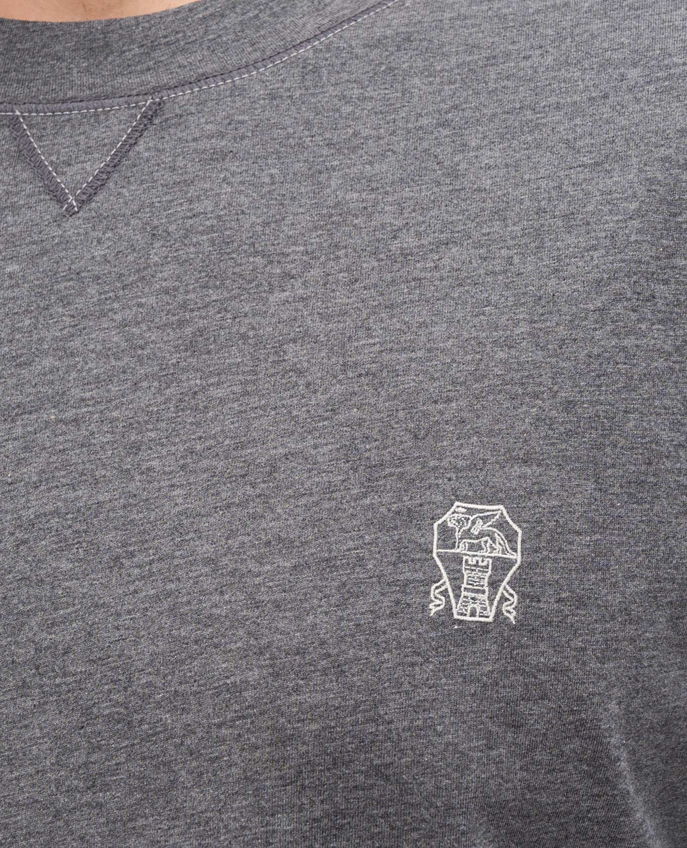 

Gray T-shirt with embroidered emblem Brunello Cucinelli, Grey