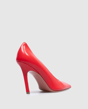 Amina Muaddi Christine red leather shoes 12S357106CHR