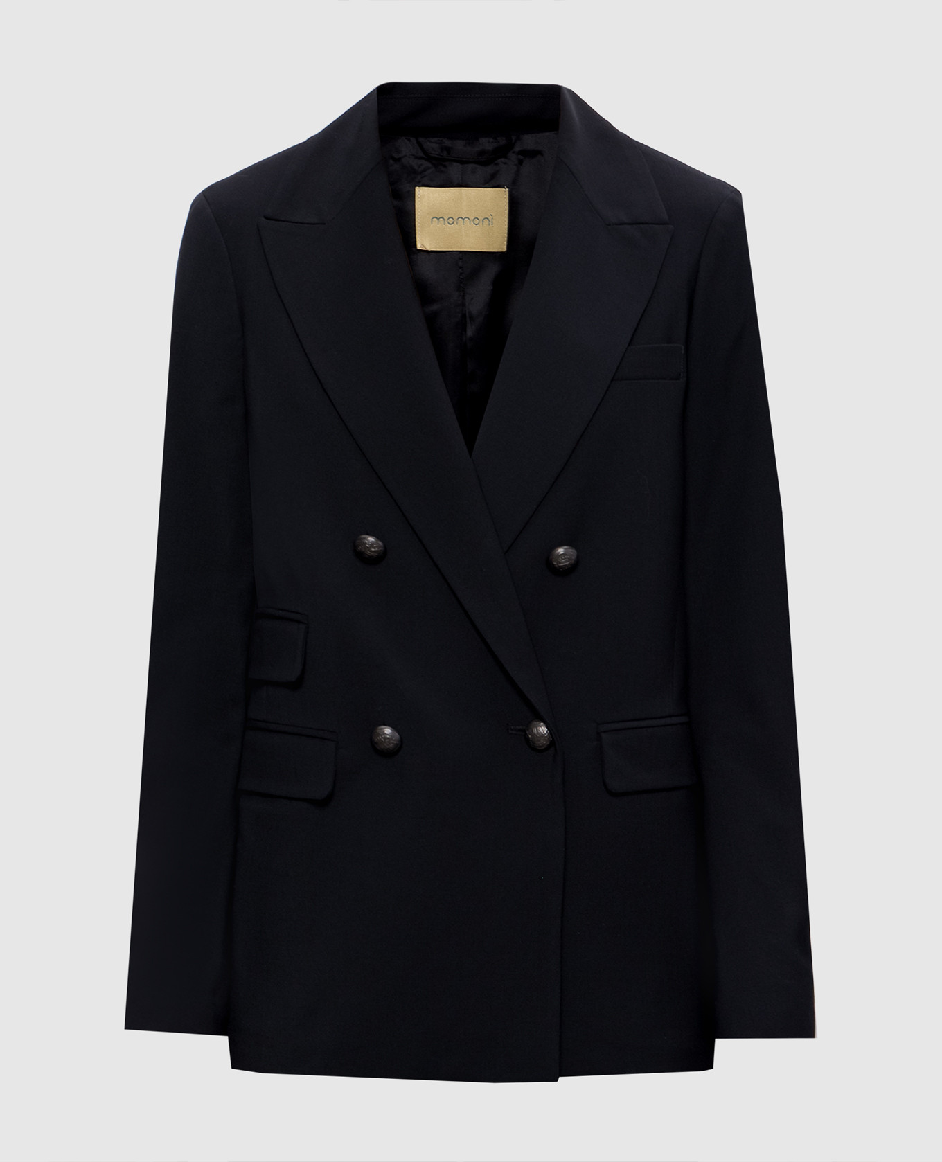

Odo black double-breasted jacket with wool Momoni