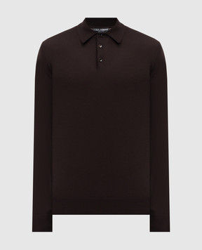 Dolce&Gabbana Brown cashmere polo shirt GXZ25TJBW05