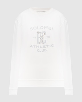 Brunello Cucinelli White sweatshirt with branded print MW8633380G